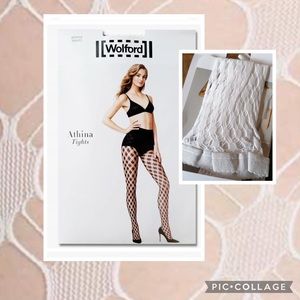 NWT WOLFORD ATHINA NET TIGHTS PANTYHOSE Size:Med 12/14